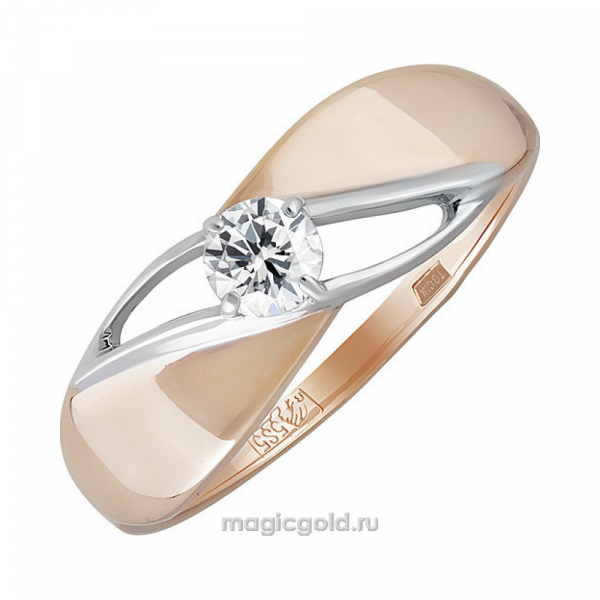 Золотое кольцо с фианитом № 137786