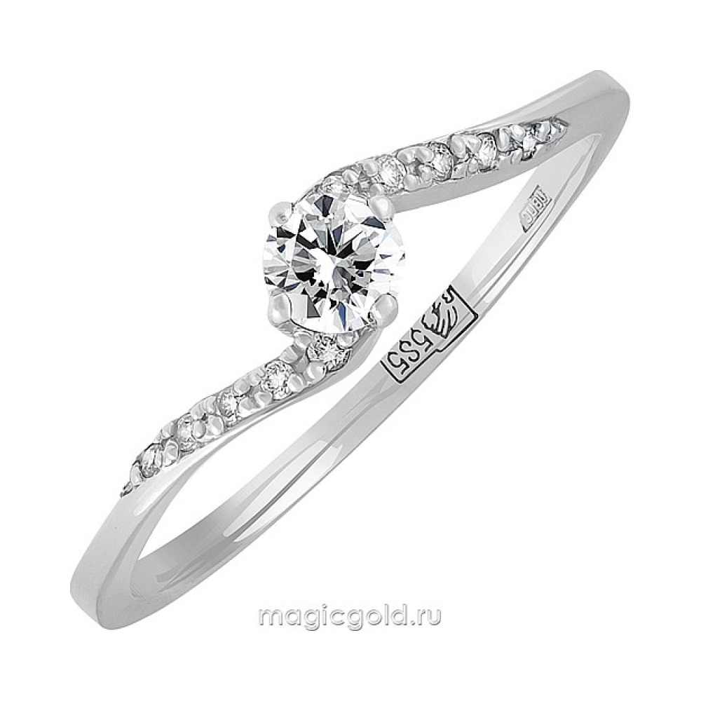 Золотое кольцо с бриллиантом № 120272