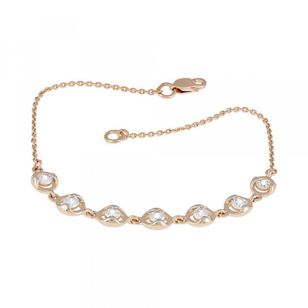 Золотой браслет с фианитом № 134915