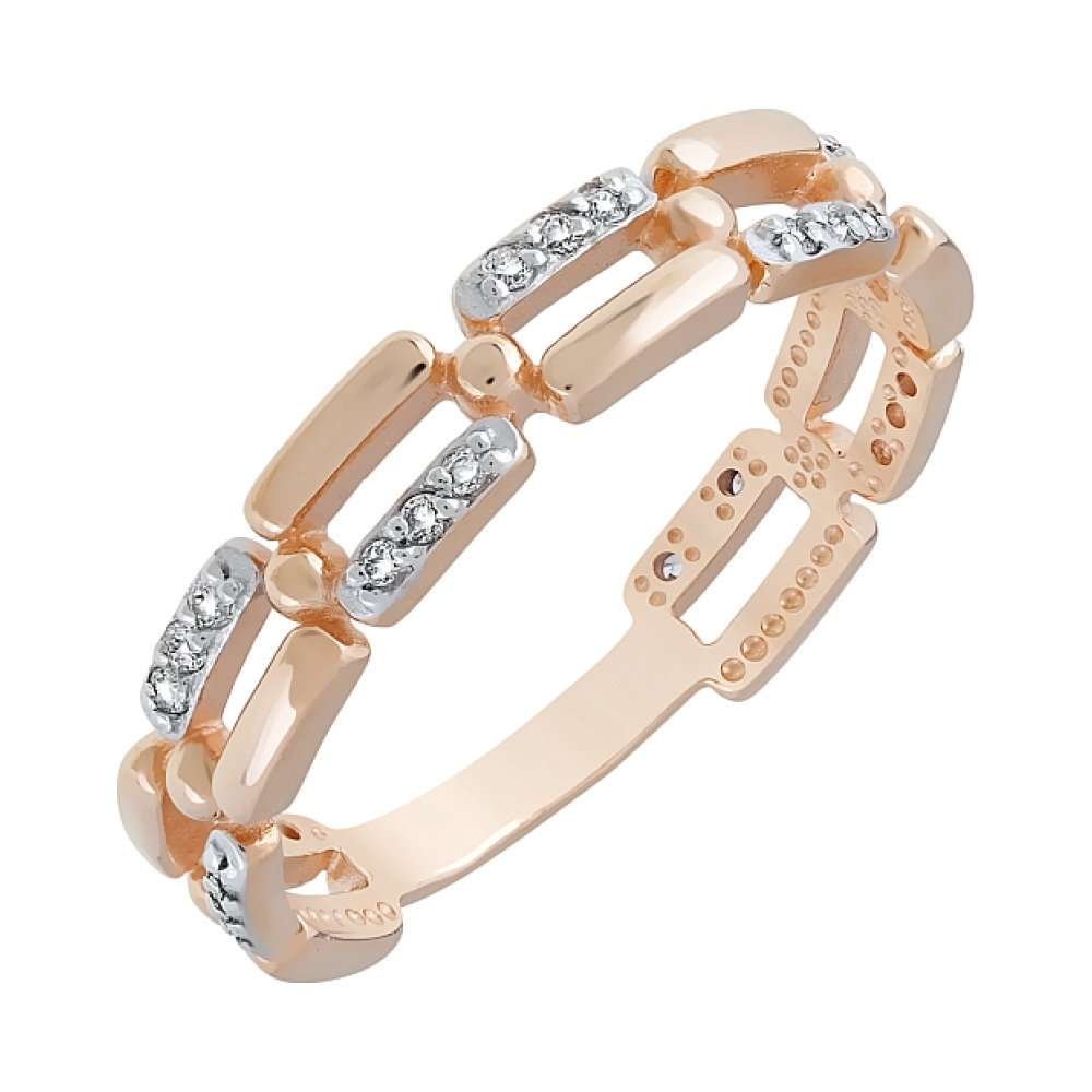 Золотое кольцо с фианитами № 121710