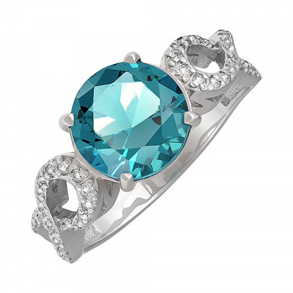 Серебряное кольцо с алпанитом и фианитом № 135931