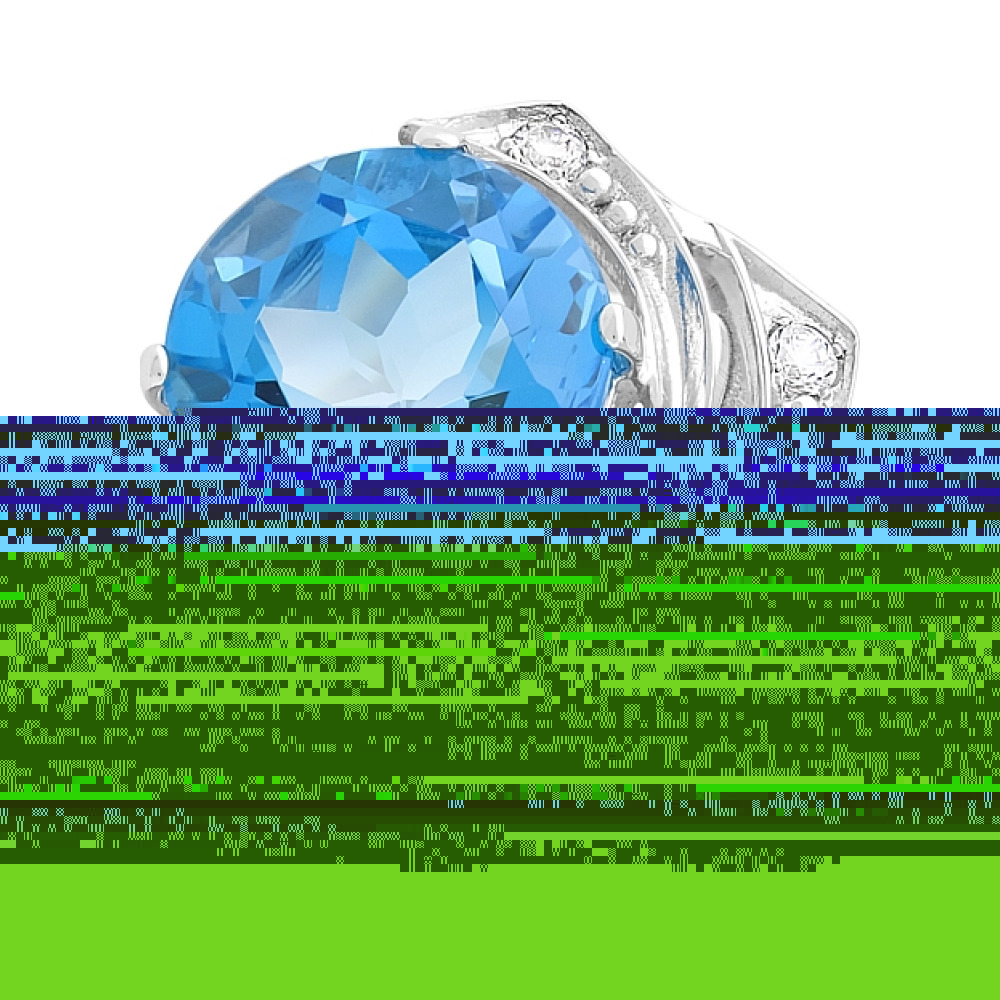 Золотое кольцо с топазом и фианитом № 96203