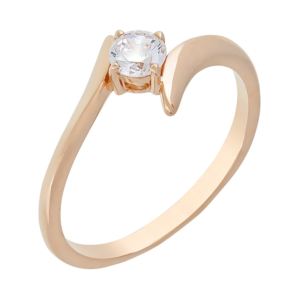 Золотое кольцо с фианитом № 75467