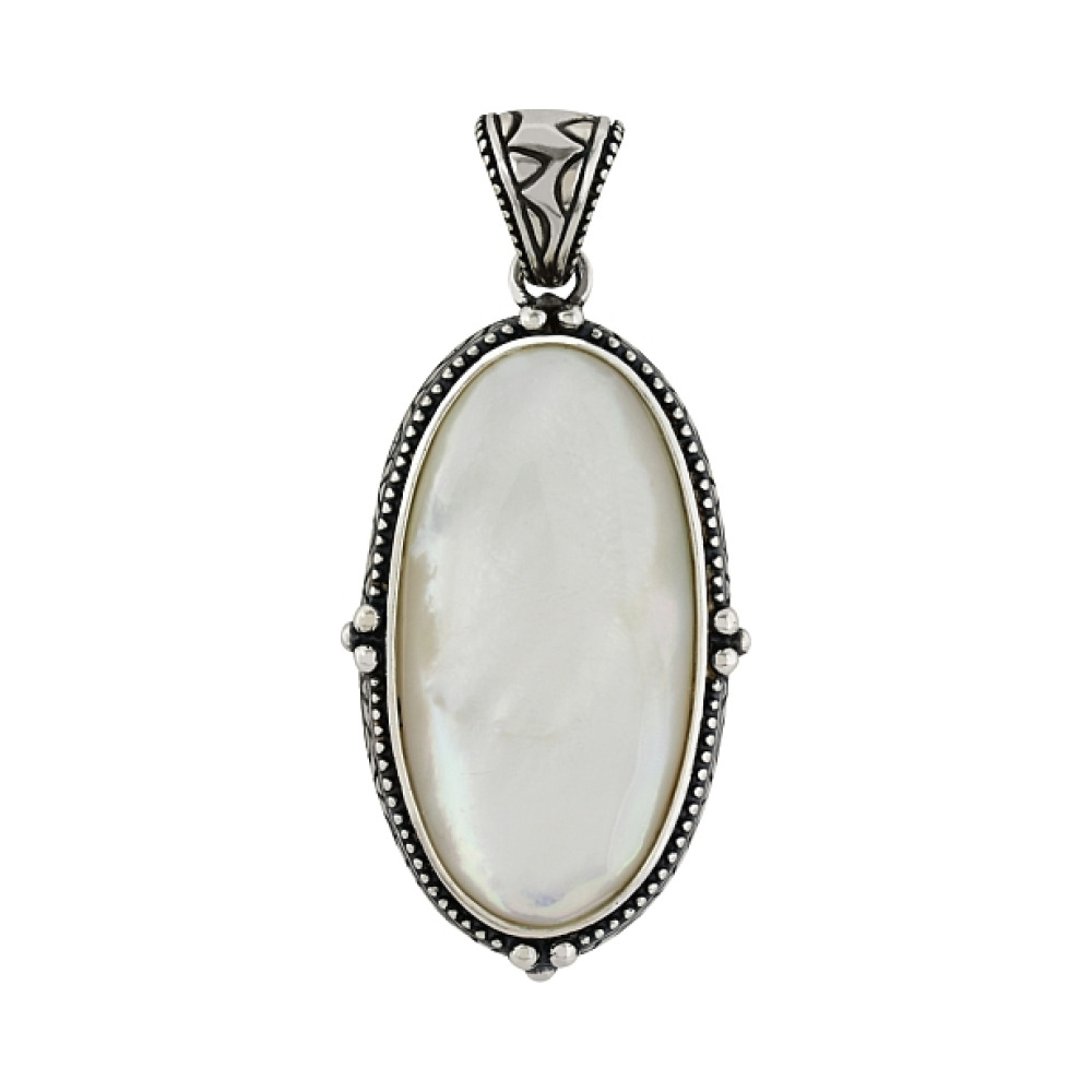 Серебряная подвеска с перламутром № 95124