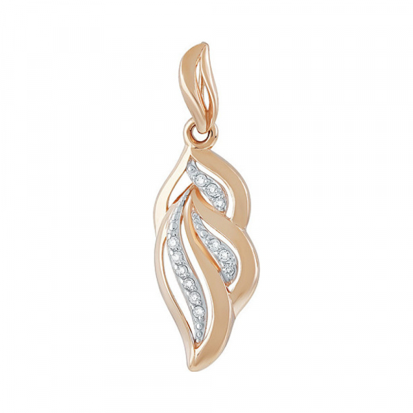 Золотая подвеска с фианитом № 138095