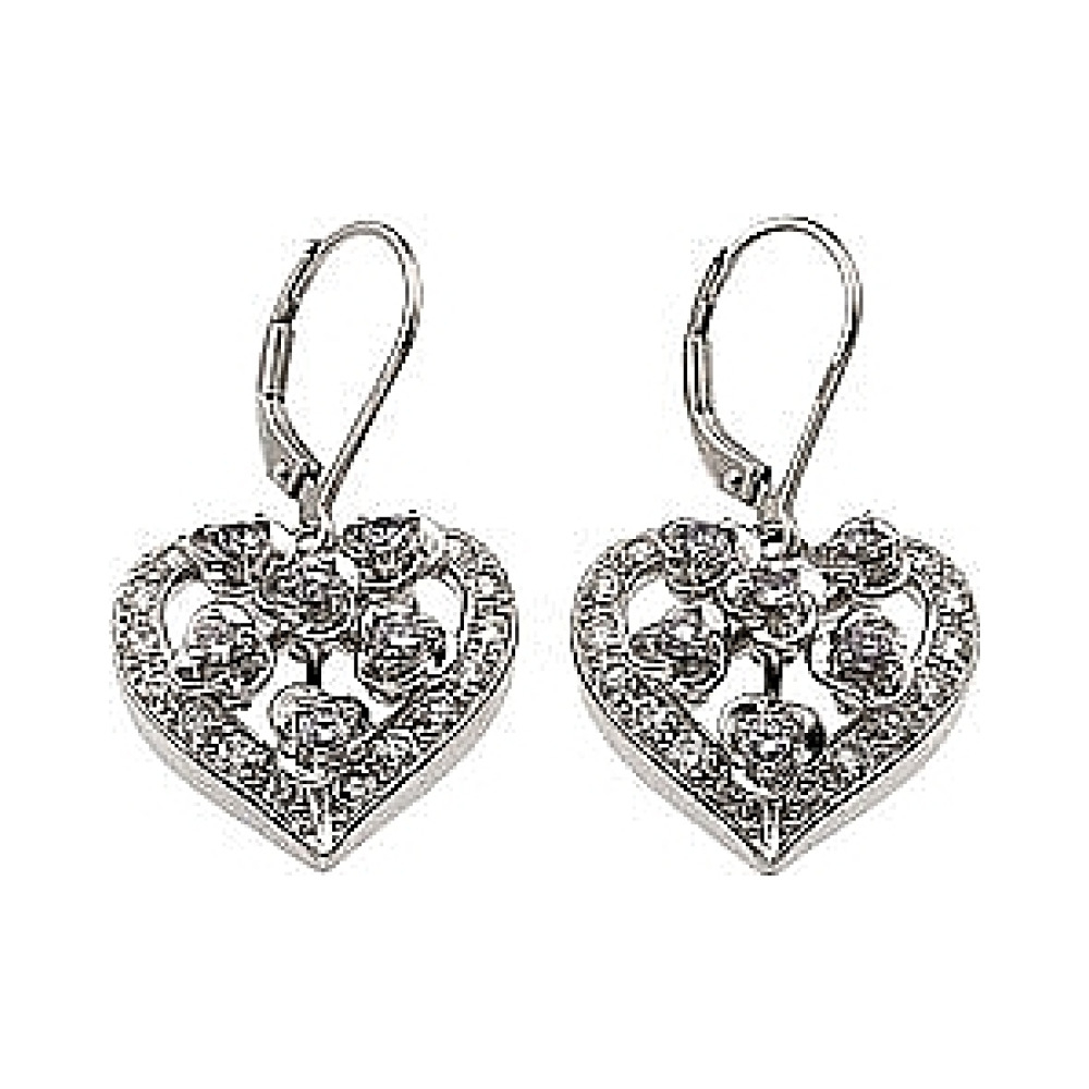 Серебряные серьги с фианитом № 33816