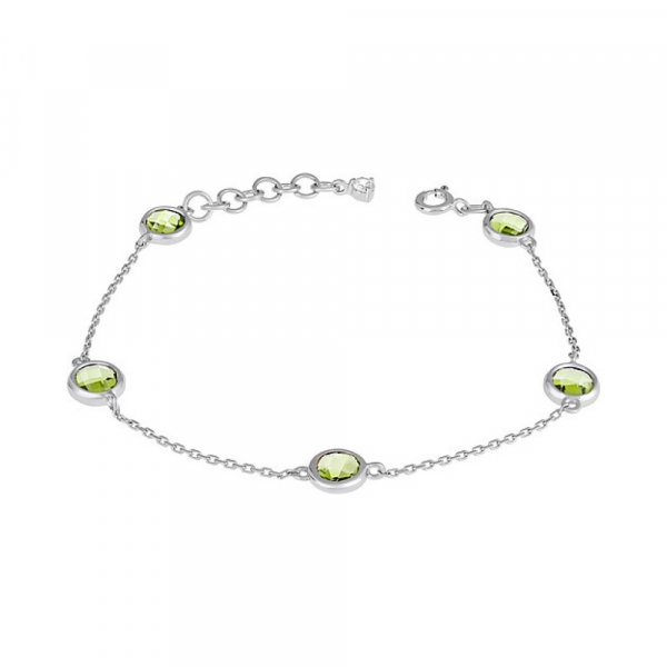 Серебряный браслет с хризолитом № 135264