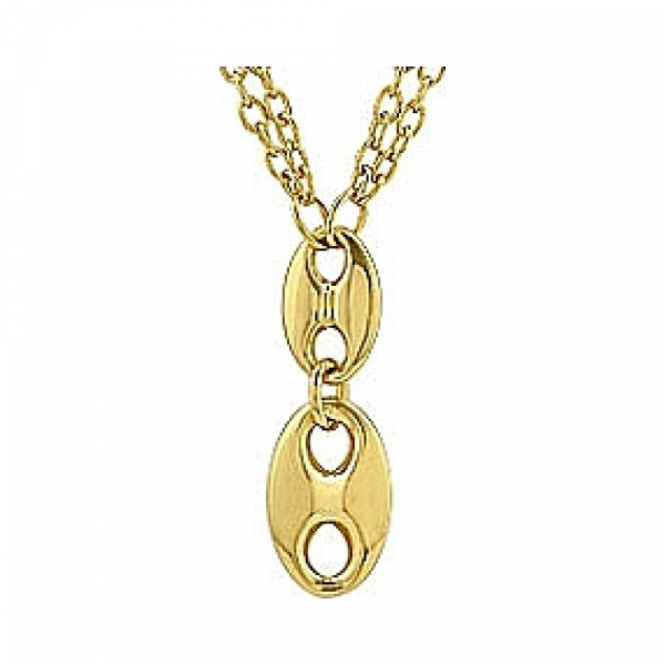 Серебряное колье с золотым покрытием № 70671