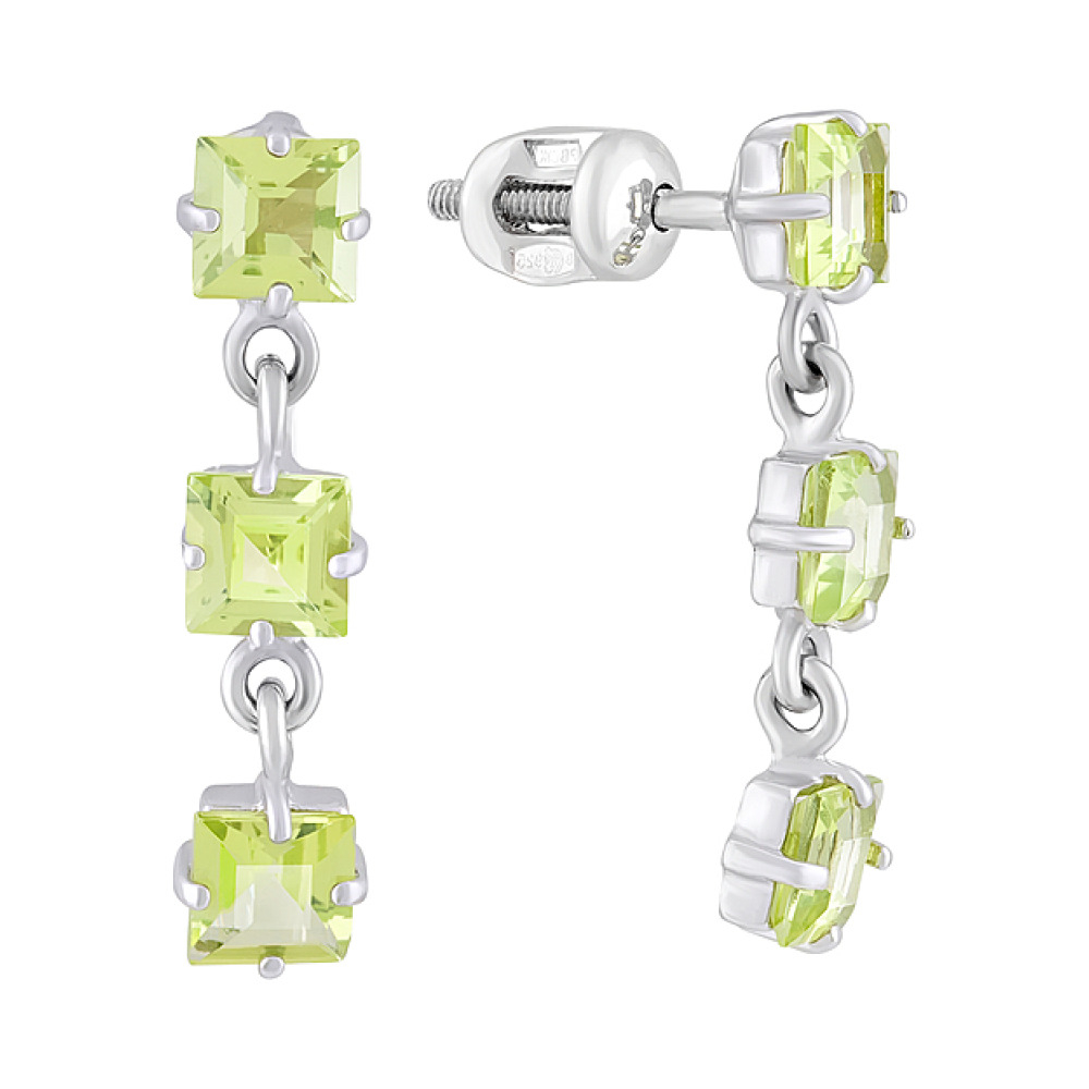 Пуссеты с хризолитом № 123335