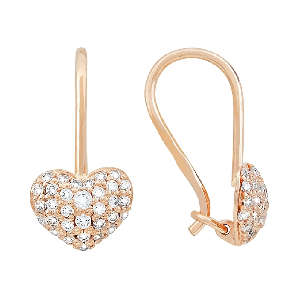 Золотые серьги с фианитом № 116733