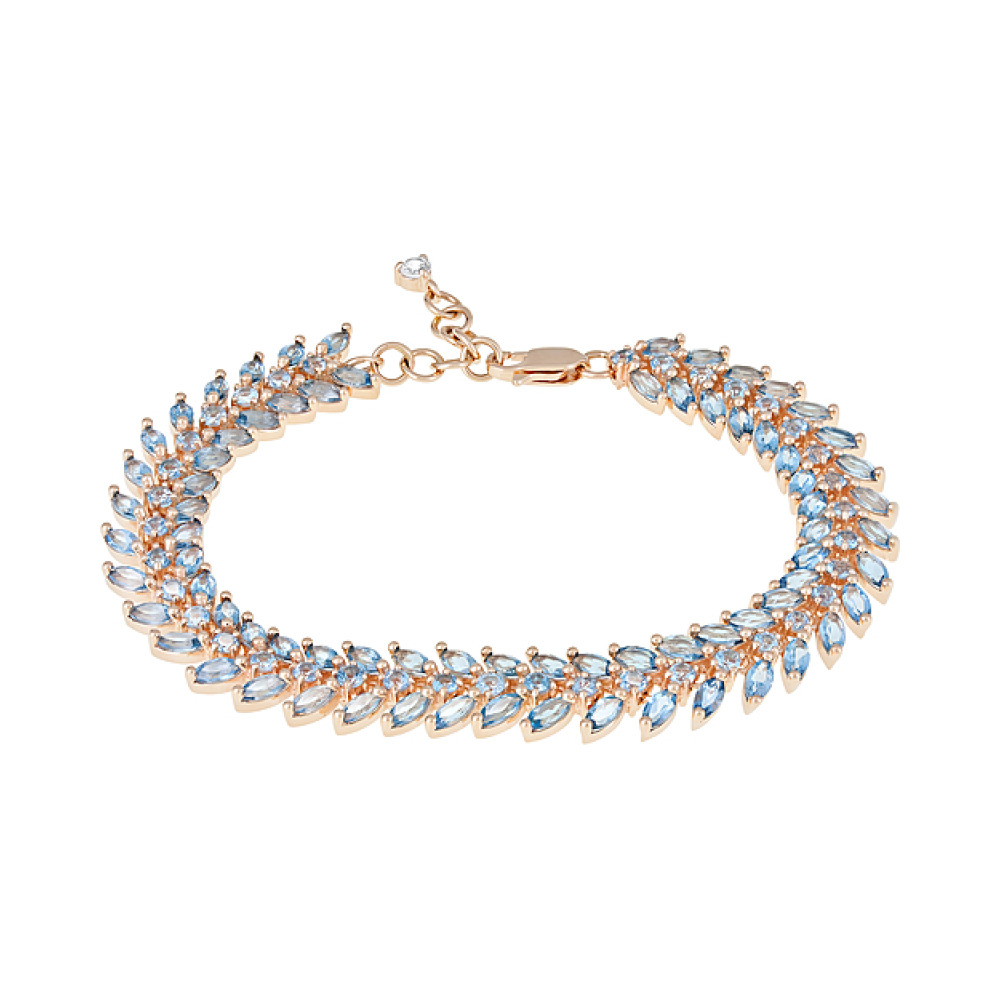 Золотой браслет с топазом и фианитом № 124229