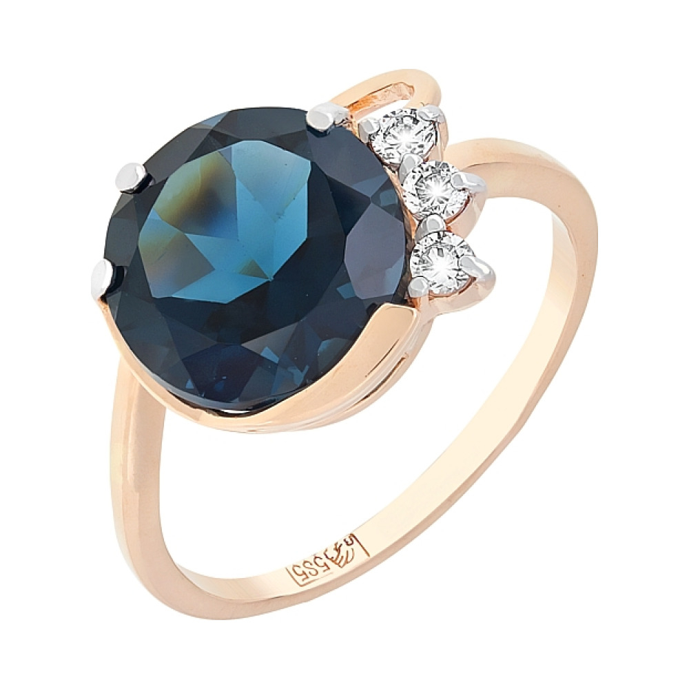 Кольцо с топазом и фианитом № 113471