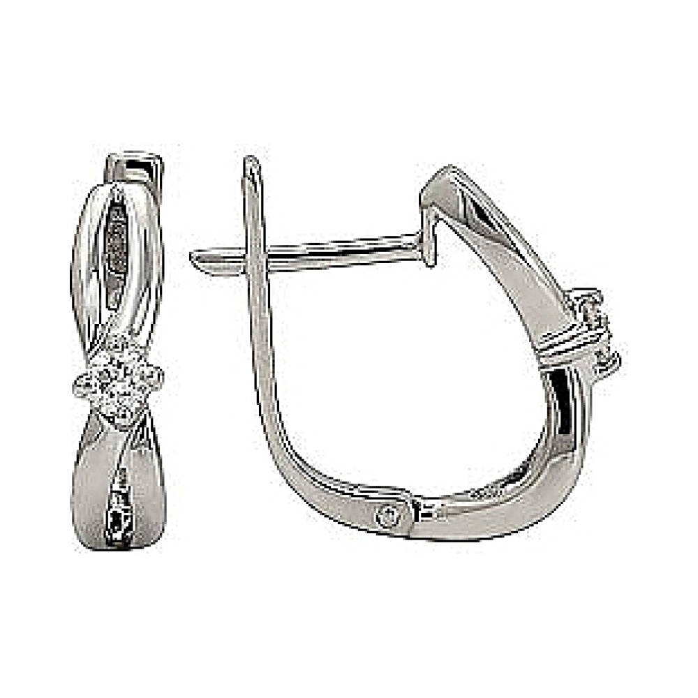 Золотые серьги с бриллиантом № 71522