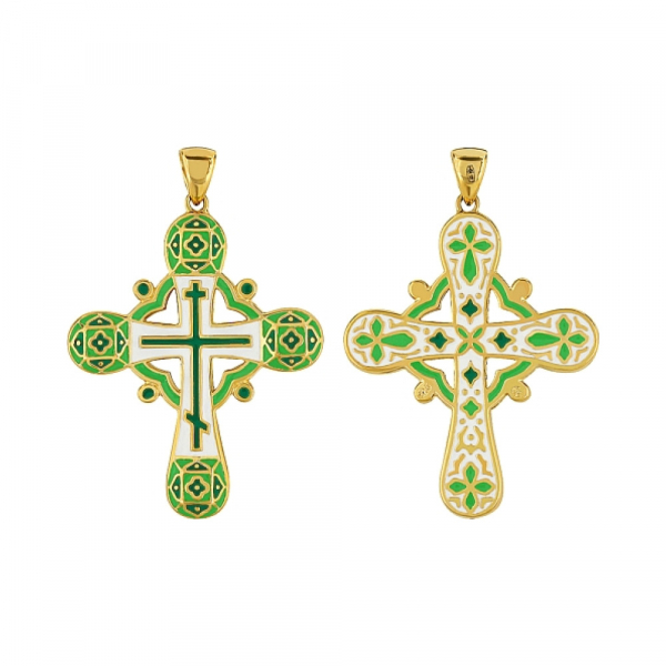 Крест с эмалью золотым покр № 85878
