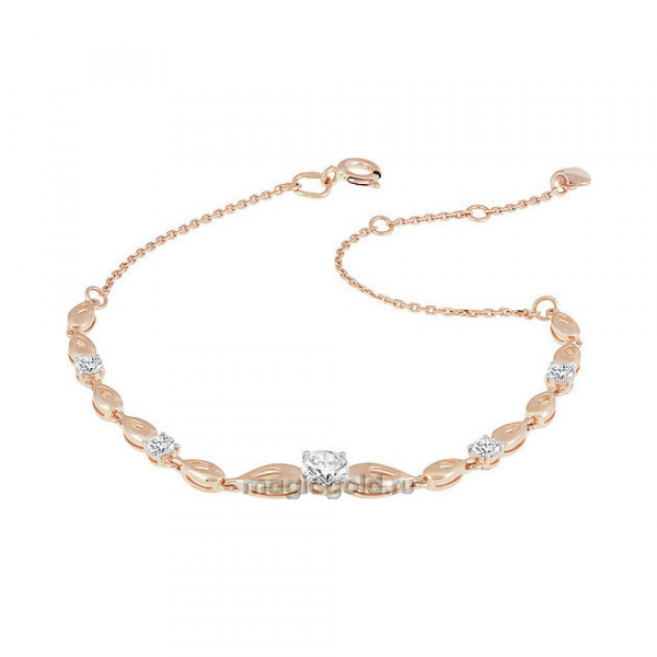 Золотой браслет с кристаллом swarovski № 155780