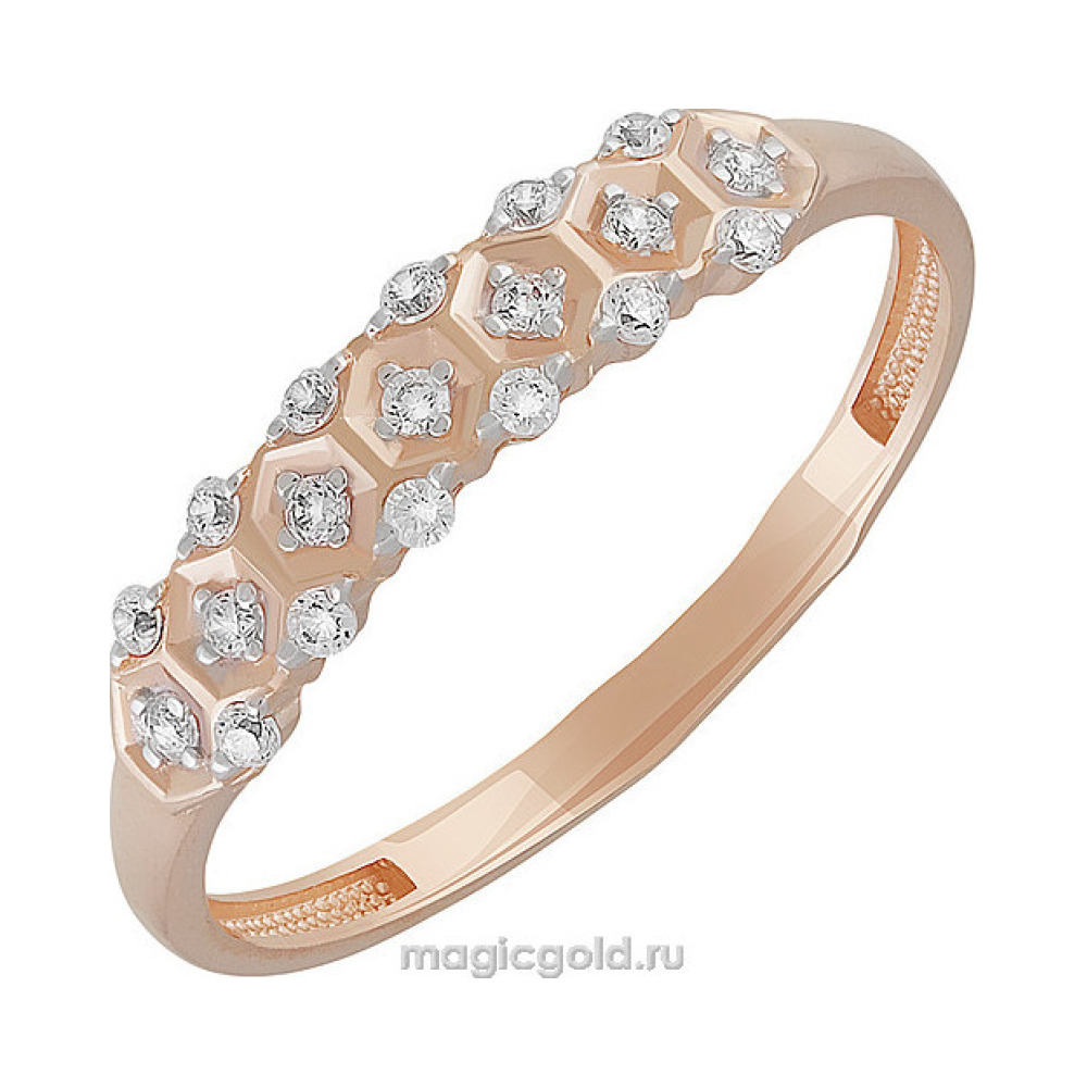 Золотое кольцо с фианитом № 160196