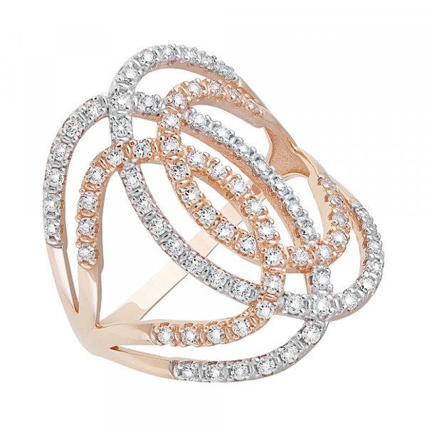 Золотое кольцо с фианитами № 126815