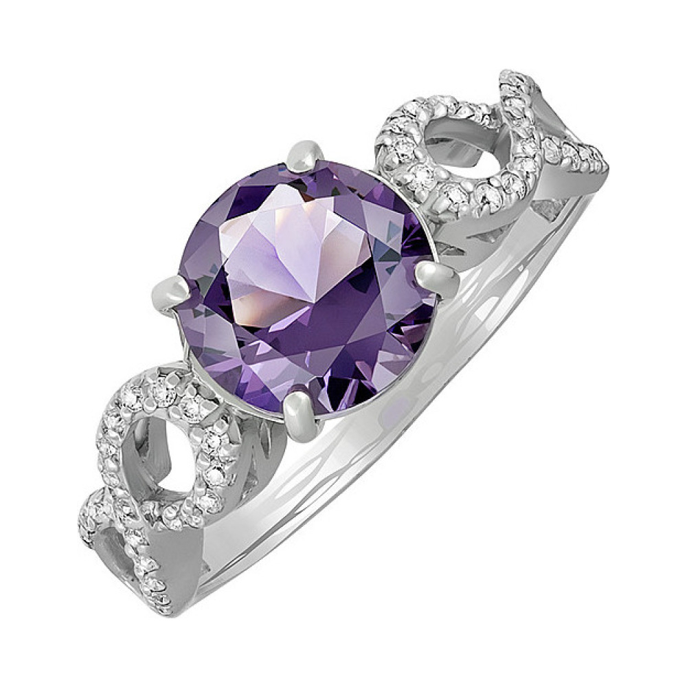 Серебряное кольцо с алпанитом и фианитом № 134012