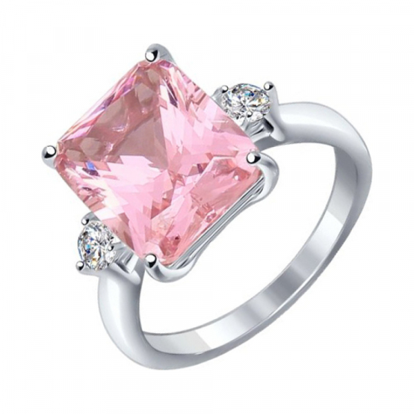 Серебряное кольцо с наноситаллом и фианитом № 161725