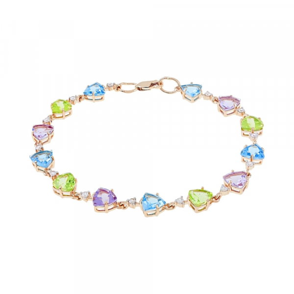 Золотой браслет с полудрагоценными вставками № 112338