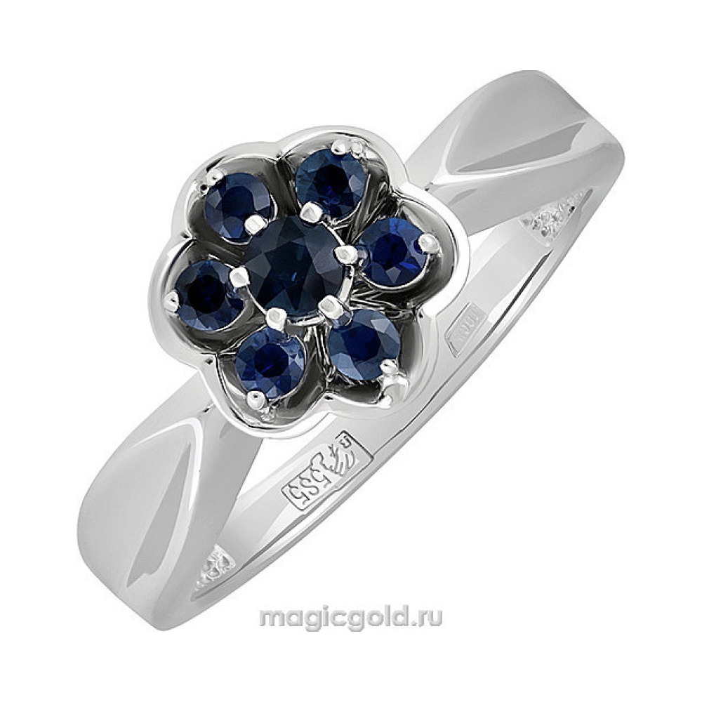 Золотое кольцо с сапфиром № 139026