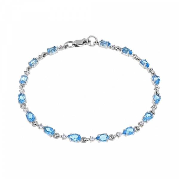 Золотой браслет с топазом и фианитом № 105562