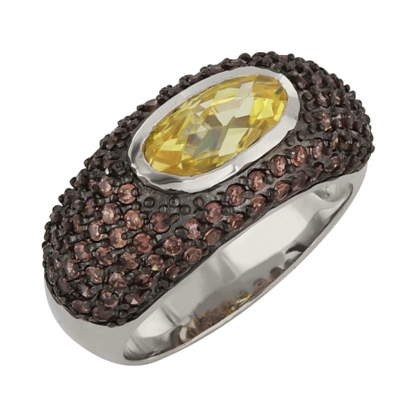 Серебряное кольцо с фианитом № 99593