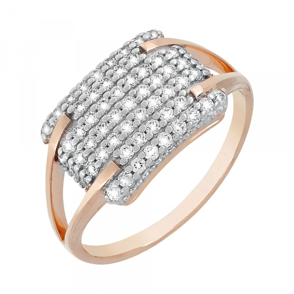 Золотое кольцо с фианитами № 99246