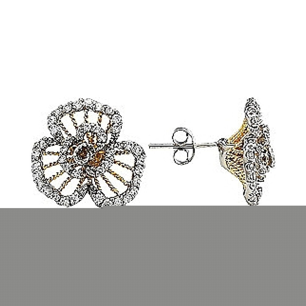 Золотое кольцо с топазом и фианитом № 111249