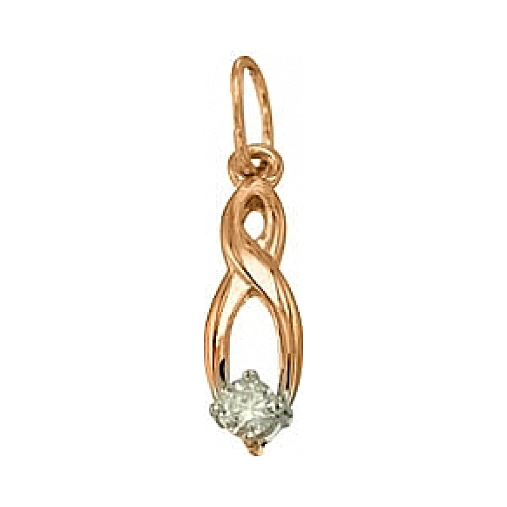 Золотая подвеска с бриллиантом № 62733