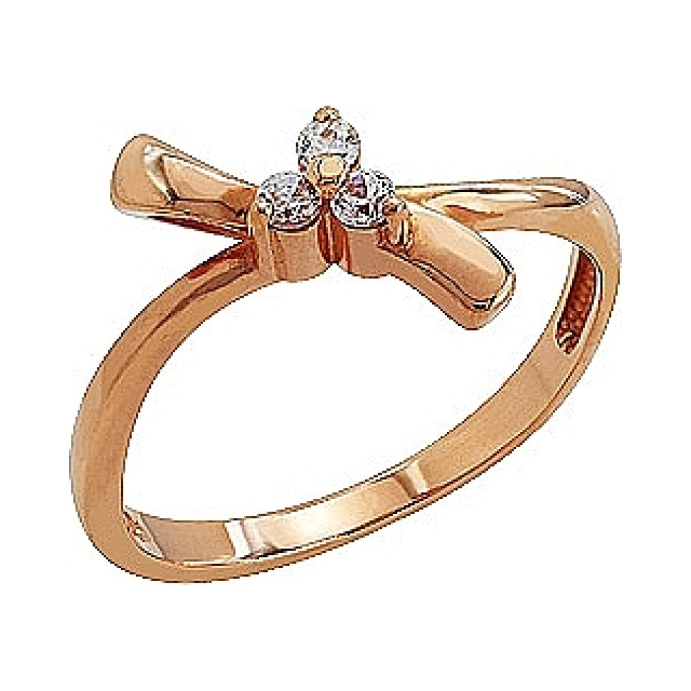 Золотое кольцо с фианитом № 76982