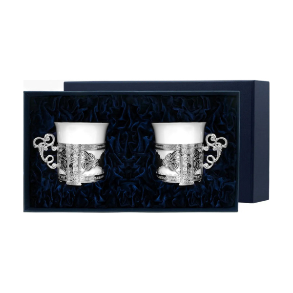 Набор кофейная чашка Август Октавиан: чашка, без ложки из серебра 925 пробы