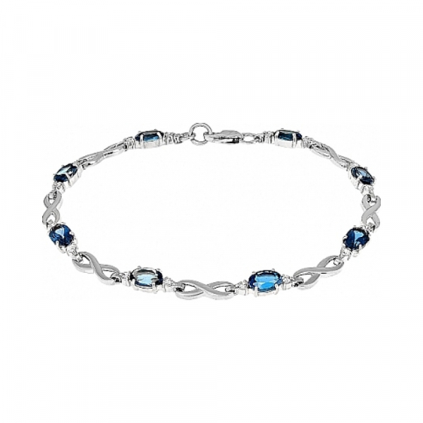 Золотой браслет с топазом и фианитом № 104524