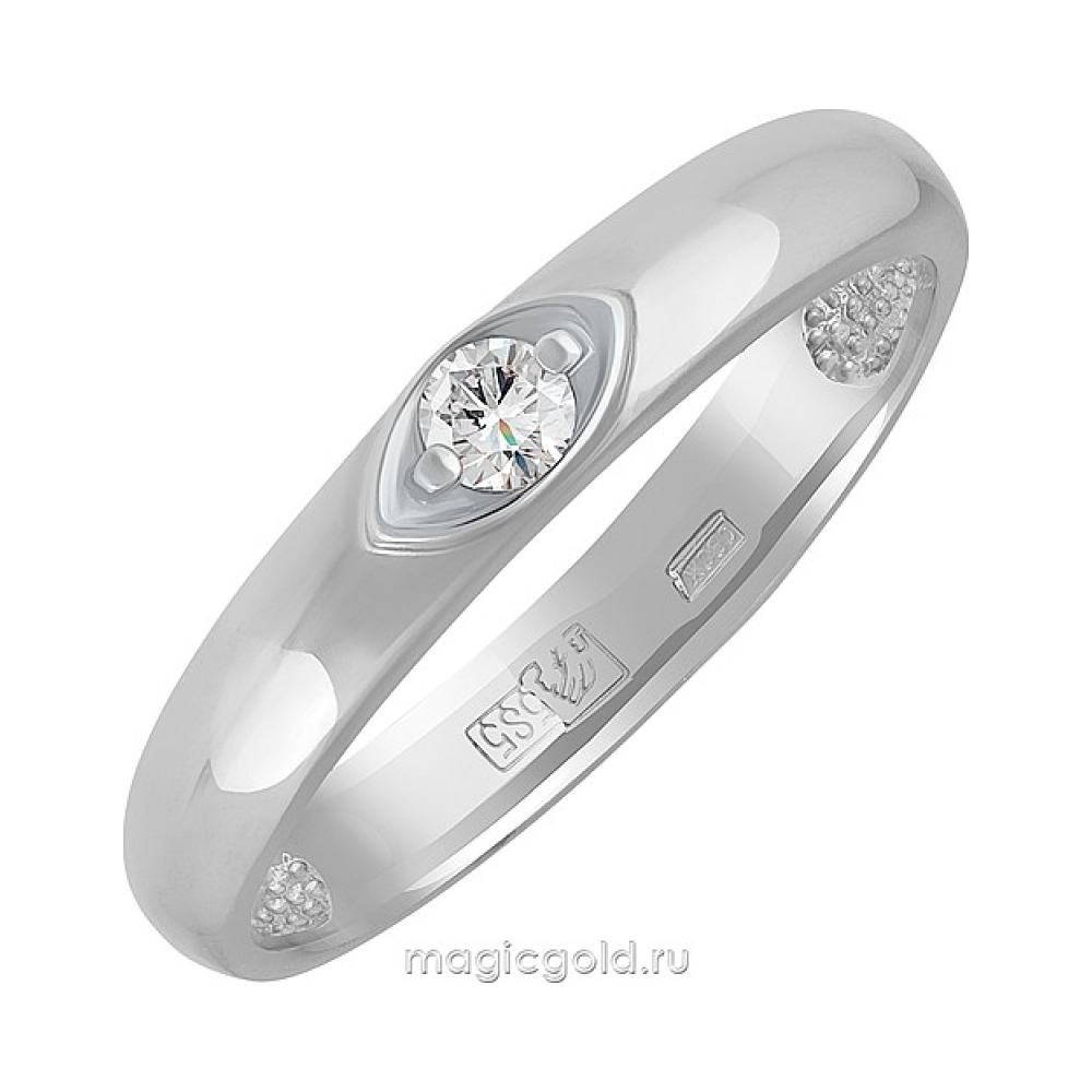 Золотое кольцо с бриллиантом № 141959