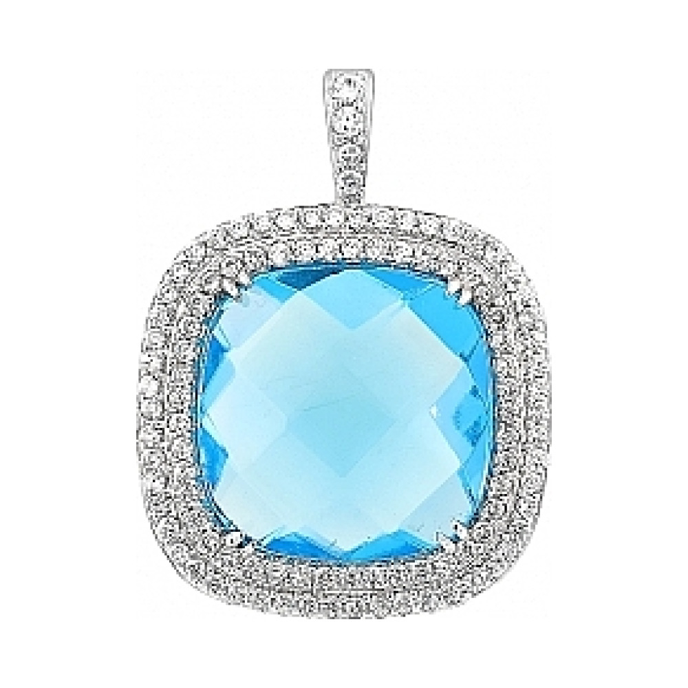 Серебряная подвеска с фианитом № 114256