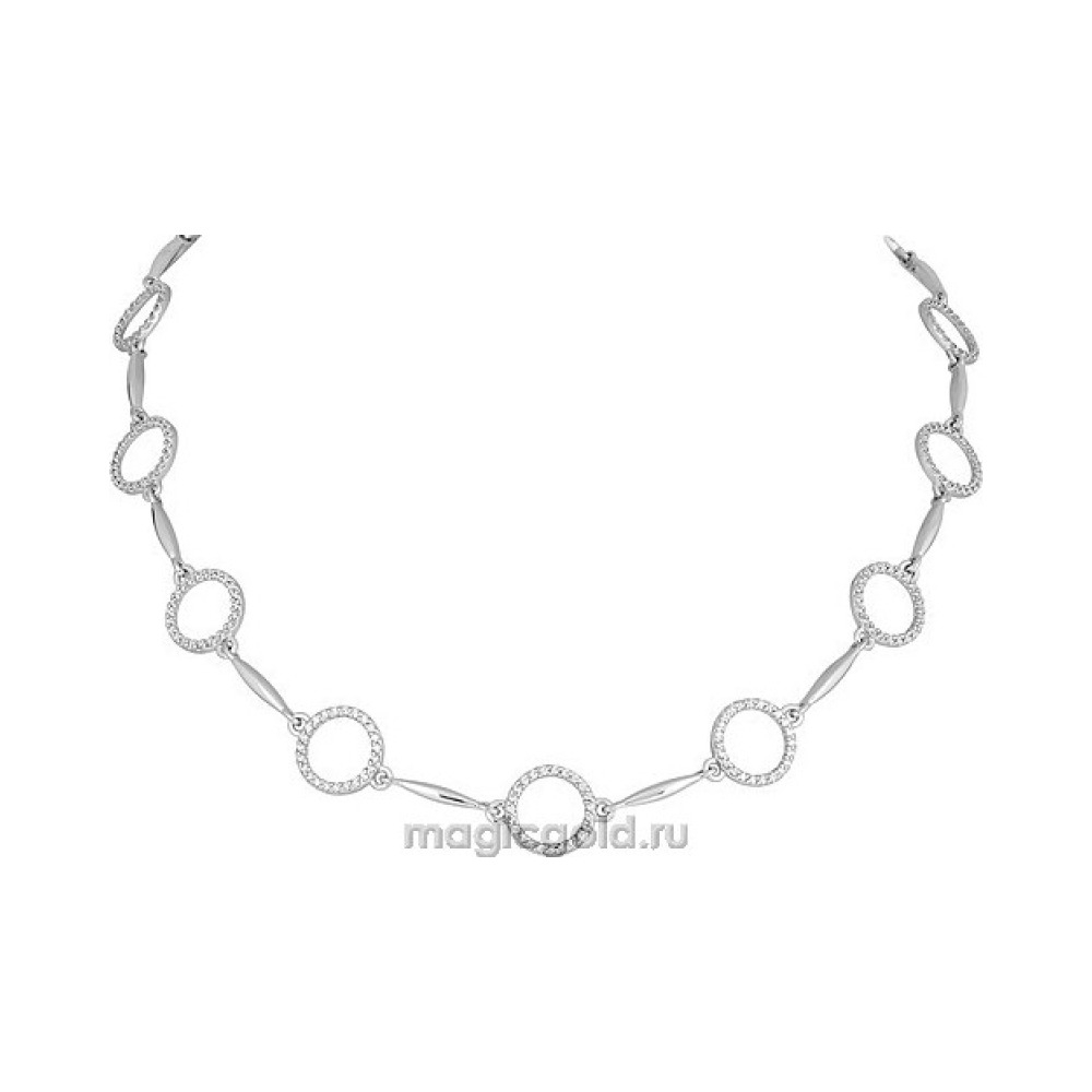 Серебряное колье с фианитом № 135132