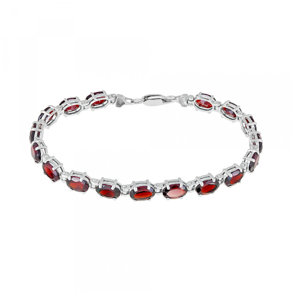 Серебряный браслет с гранатом № 122880