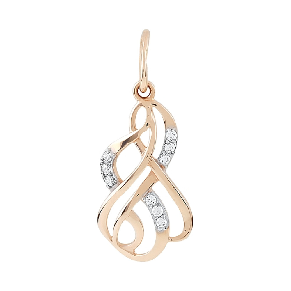 Золотая подвеска с фианитами № 111261