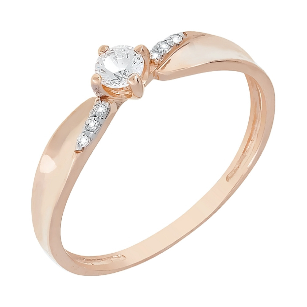 Золотое кольцо с кристаллами swarovski № 116665