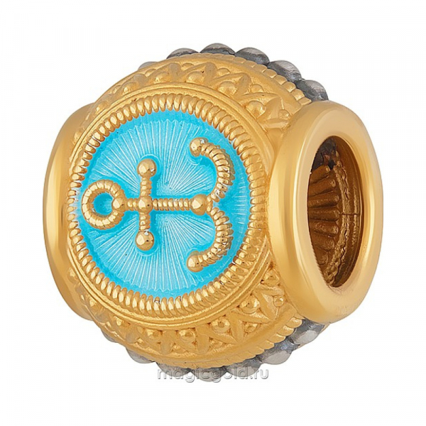 Серебряная подвеска бусина с золотым покрытием № 162850