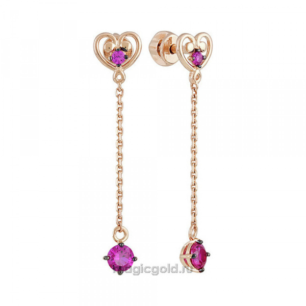 Пуссеты с фианитом № 140451