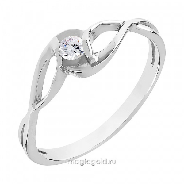 Серебряное кольцо с фианитом № 171376