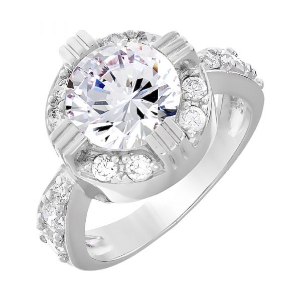 Серебряное кольцо с фианитами № 108377