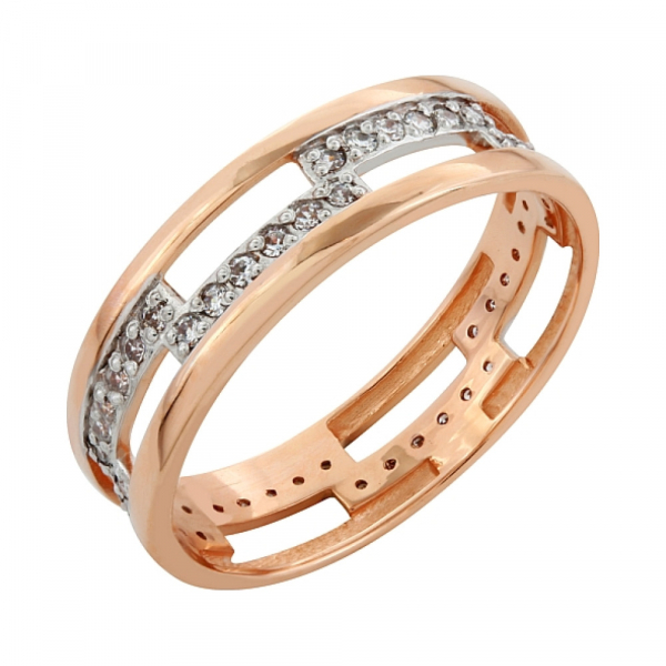 Золотое кольцо с фианитом № 83685