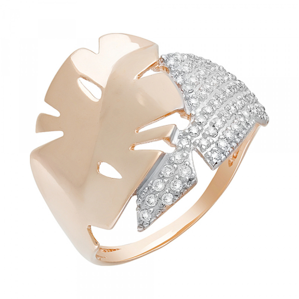 Золотое кольцо с фианитами № 129851