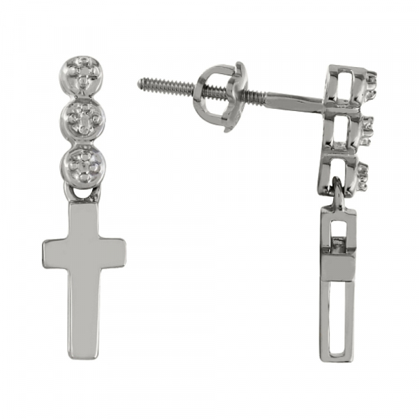 Серебряные серьги без камня № 83304