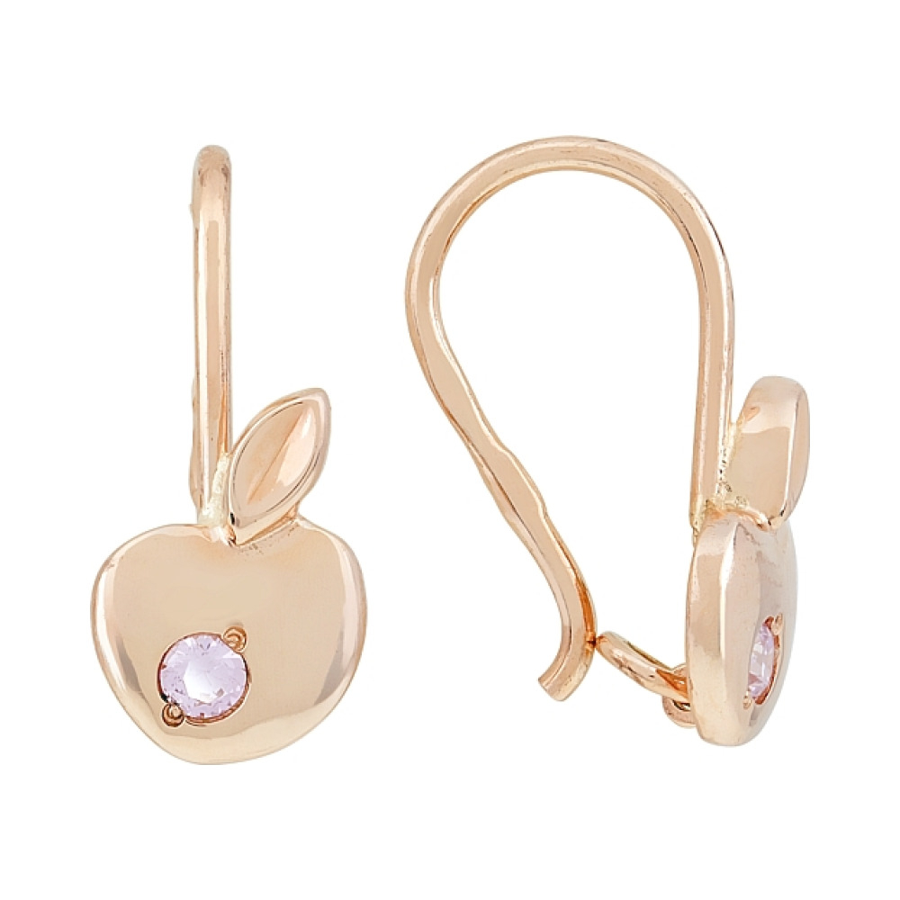 Золотые серьги с фианитом № 116654