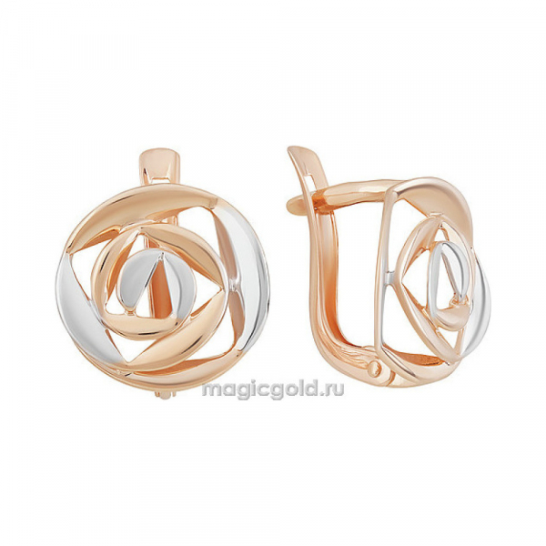 Золотые серьги без камня № 155851