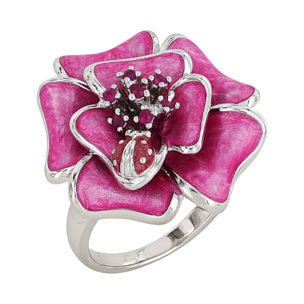 Кольцо с рубином № 96486