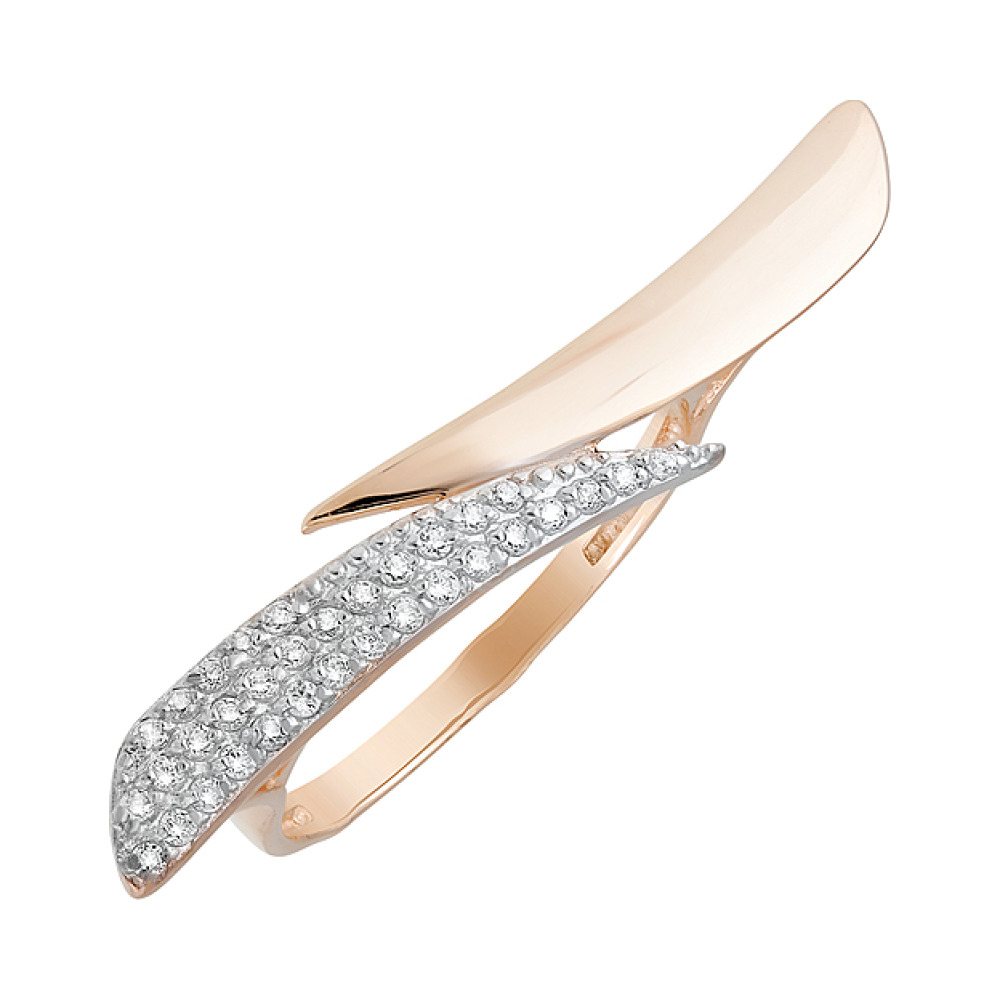 Золотое кольцо с фианитами № 129850